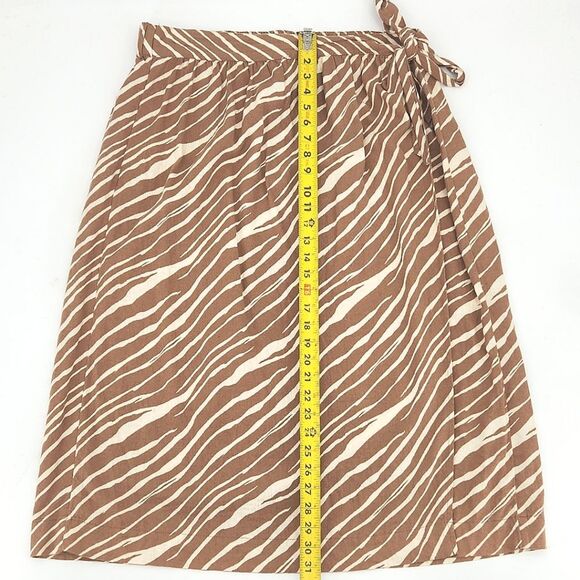 A New Day Midi Wrap Skirt Womens XXL Linen Blend High Rise Zebra Animal Print - Picture 6 of 7